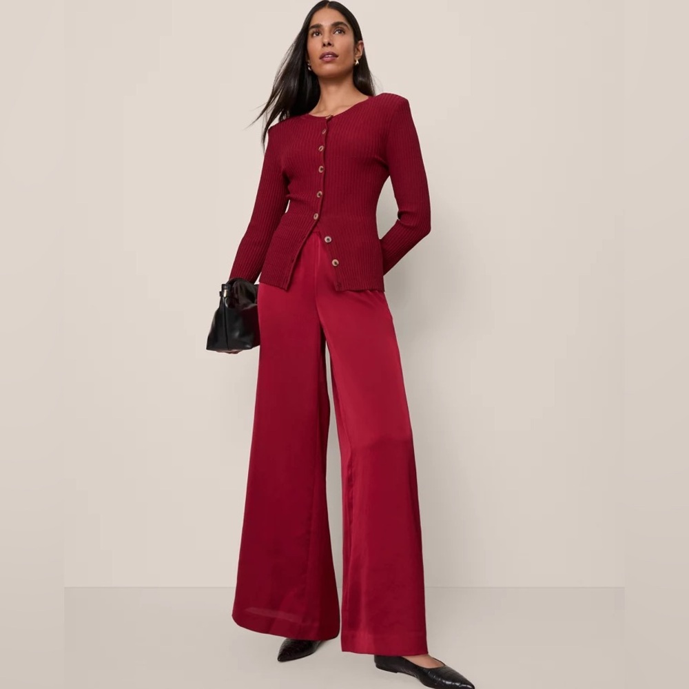 Ann Taylor The Easy Palazzo Pant In Satin 847388